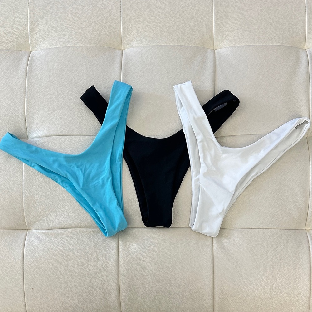 SHEIN Blue, Black, and White Bikini Set
